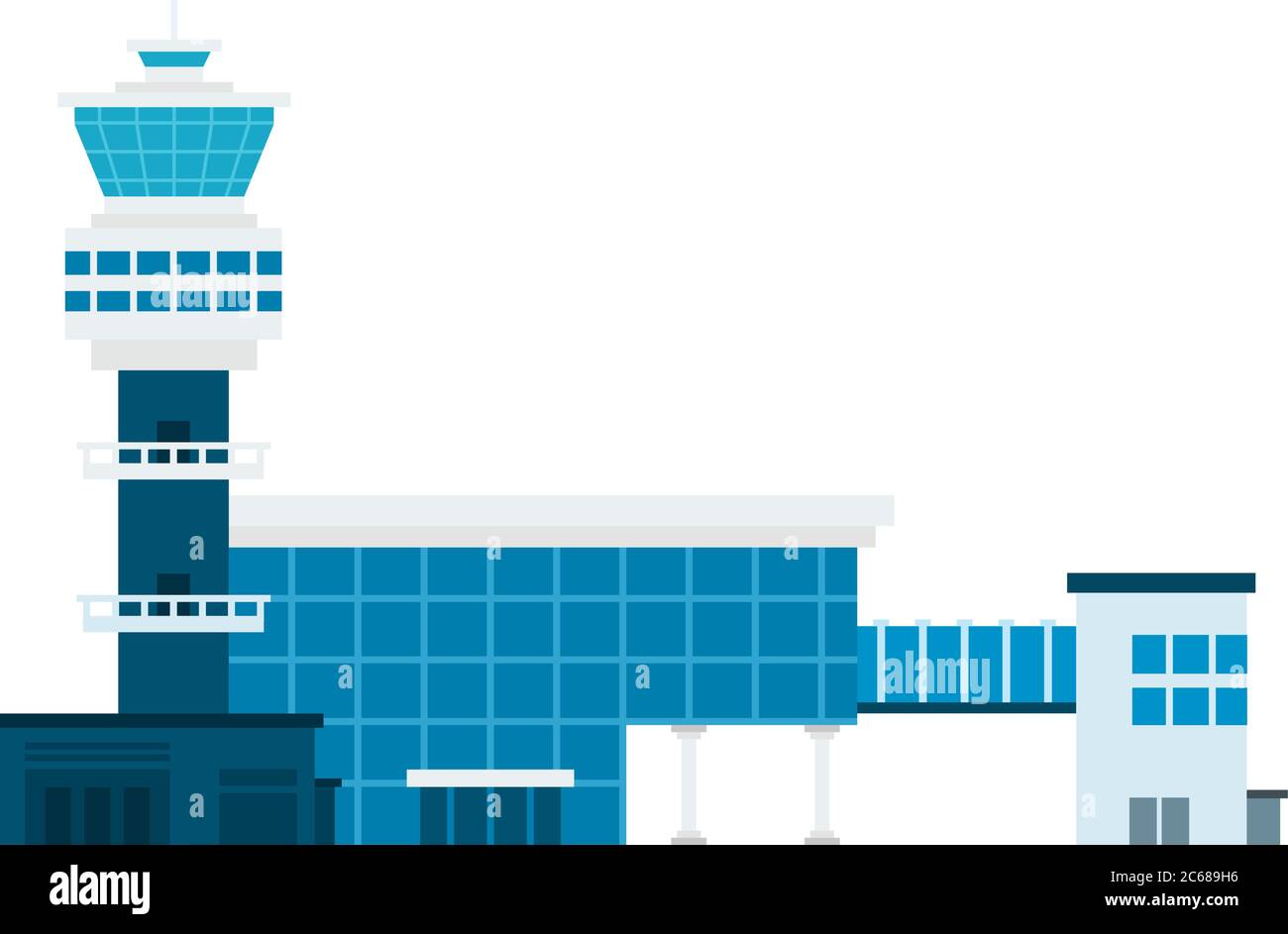 Airport building vector flat material design isolated object on white background. Stock Vector