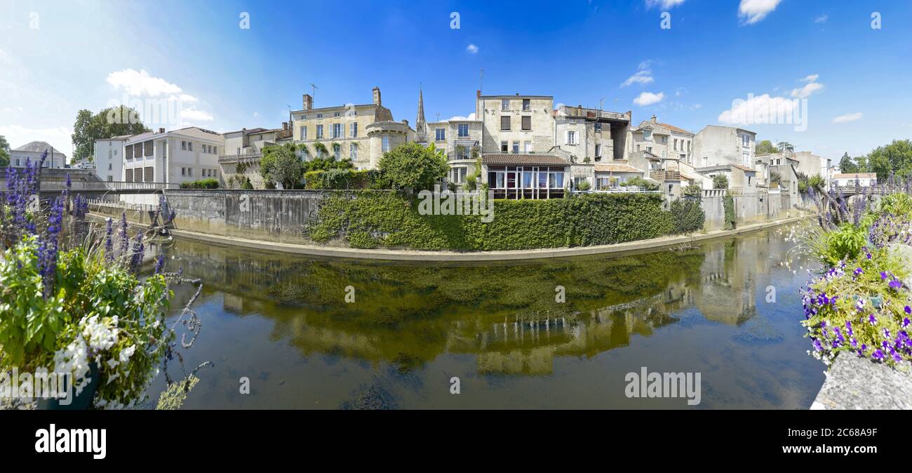 Vandee river banks in Fonetenay le Comte, Pays de Loire region, France Stock Photo