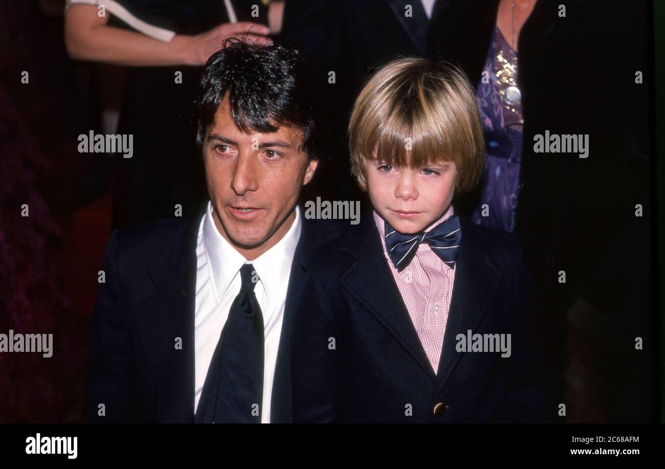 Dustin Hoffman and Justin Henry at premiere for the movie Kramer Vs. Kramer in 1979 Stock Photo