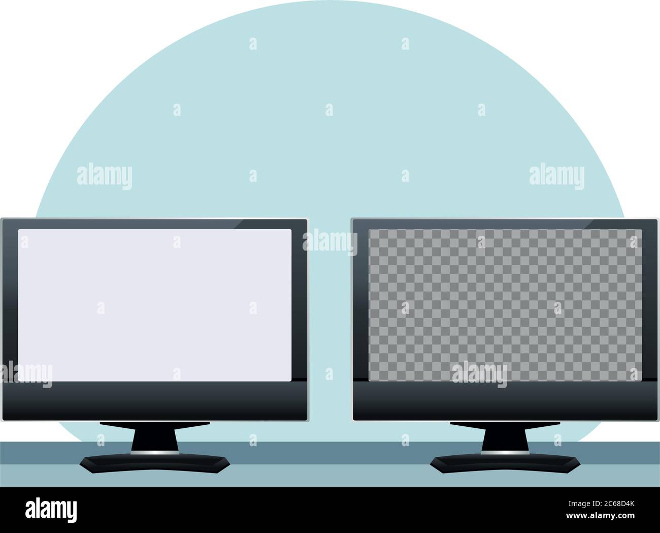 desktops computers monitors devices digital vector illustration design