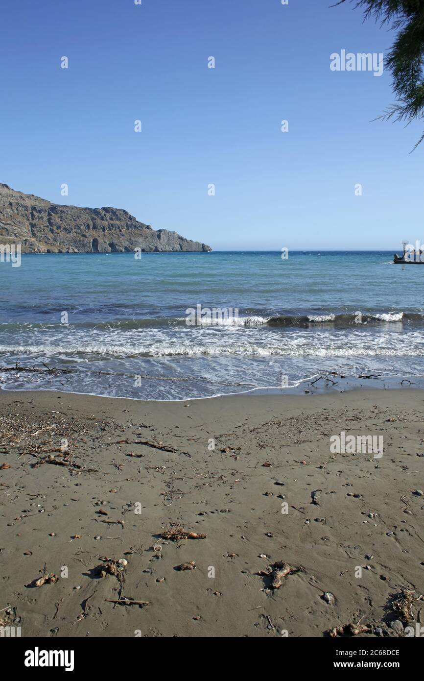 Plakias beach creta island summer 2020 covid-19 season modern high quality print Stock Photo