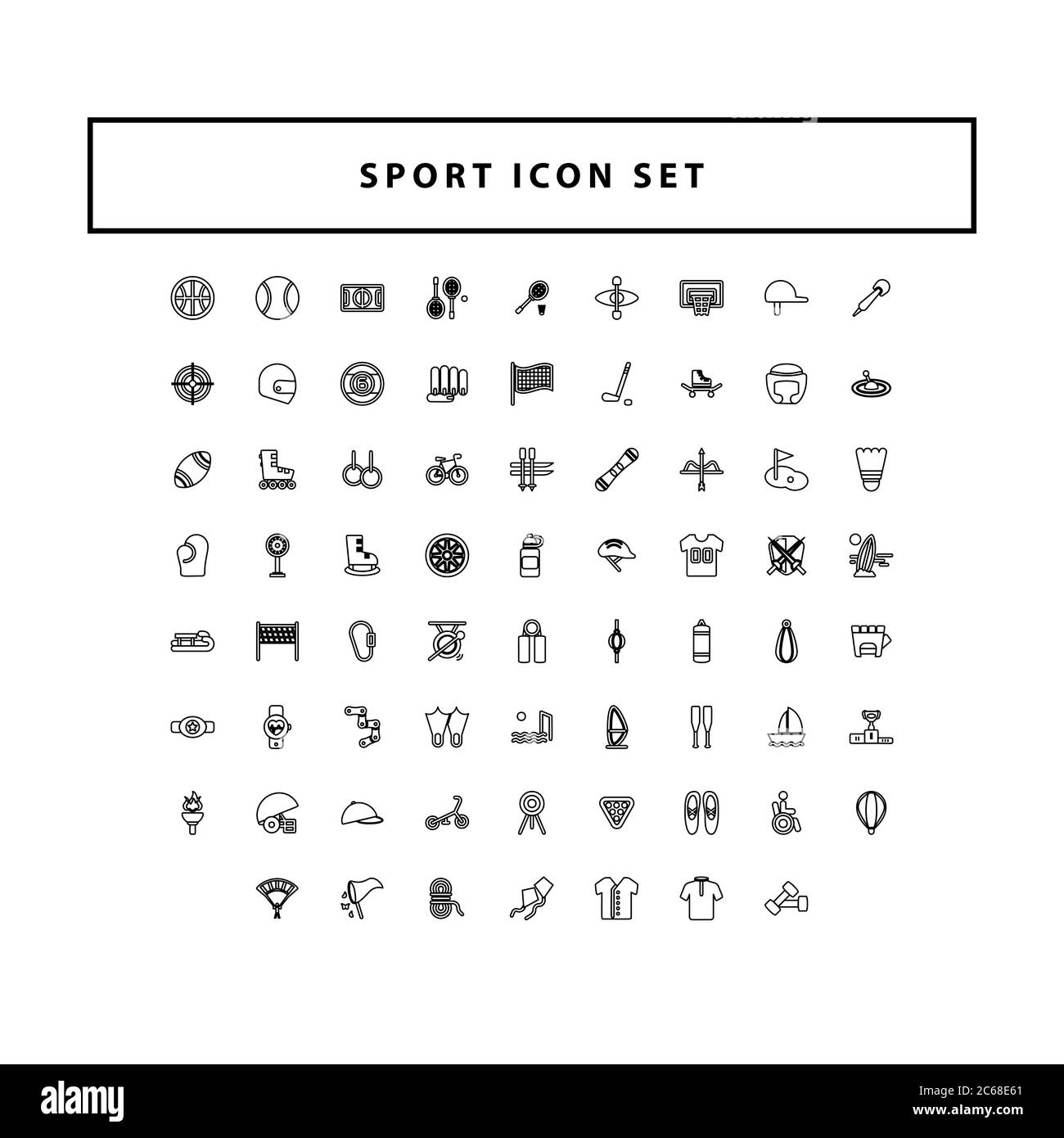 vector of sport icon set with outline style design Stock Vector Image ...