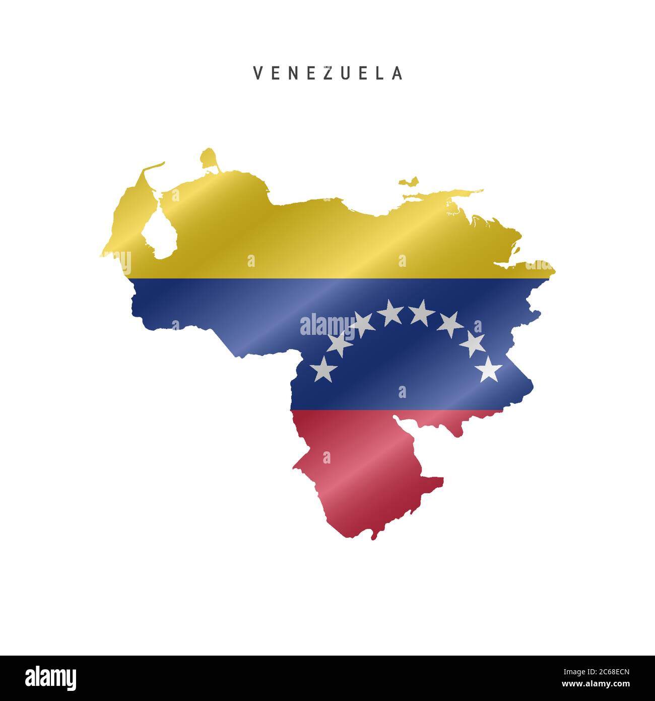Detailed Waving Flag Map Of Venezuela Vector Map With Masked Flag