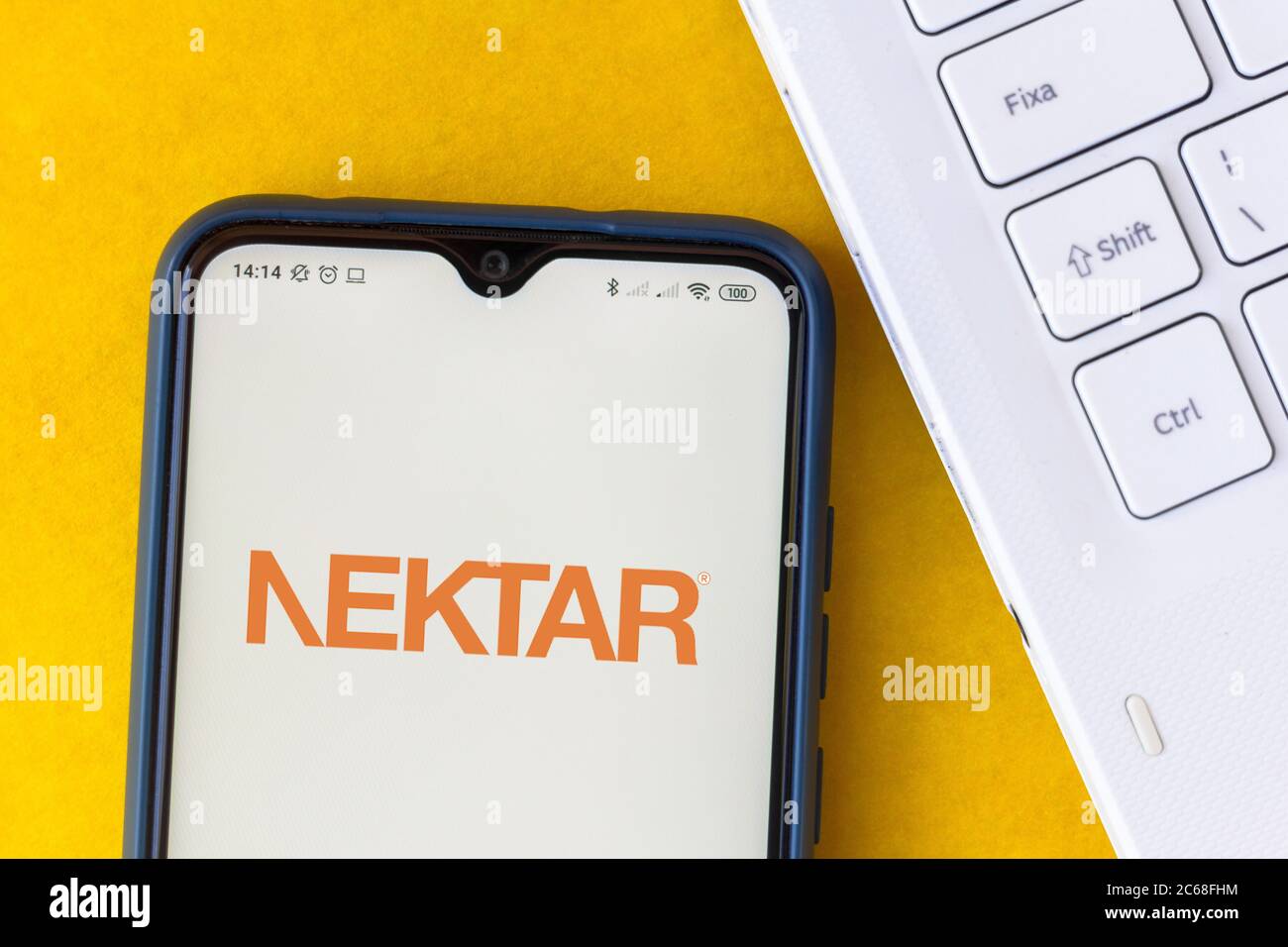 Brazil. 4th July, 2020. In this photo illustration the Nektar Therapeutics logo seen displayed on a smartphone. Credit: Rafael Henrique/SOPA Images/ZUMA Wire/Alamy Live News Stock Photo
