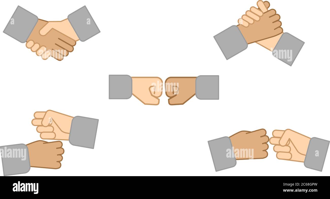 Handshake gesture chalk icon. Shaking hands emoji. Friends meeting