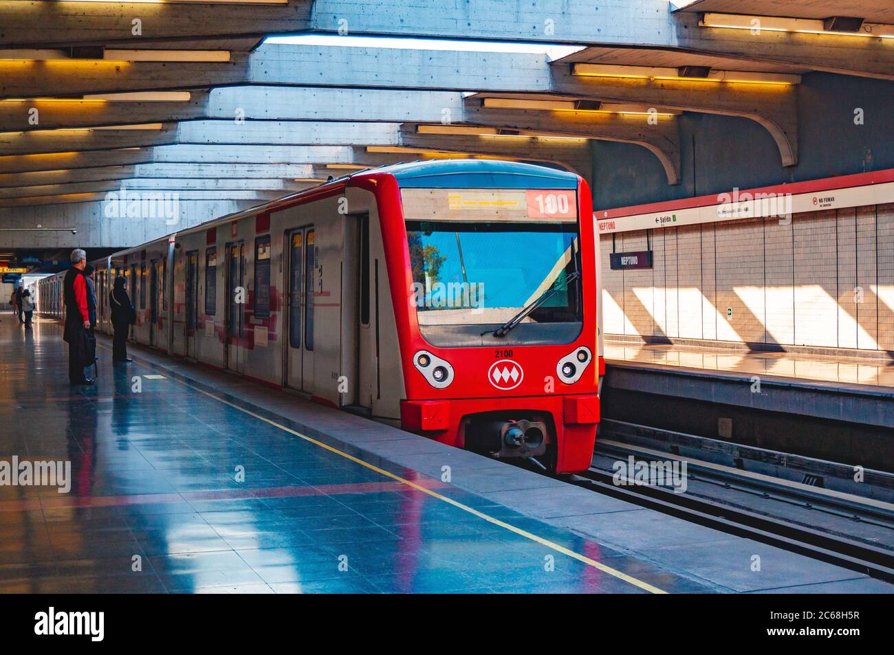 Santiago, Chile - July 2015: A Metro de Santiago train at Line 1 Stock ...