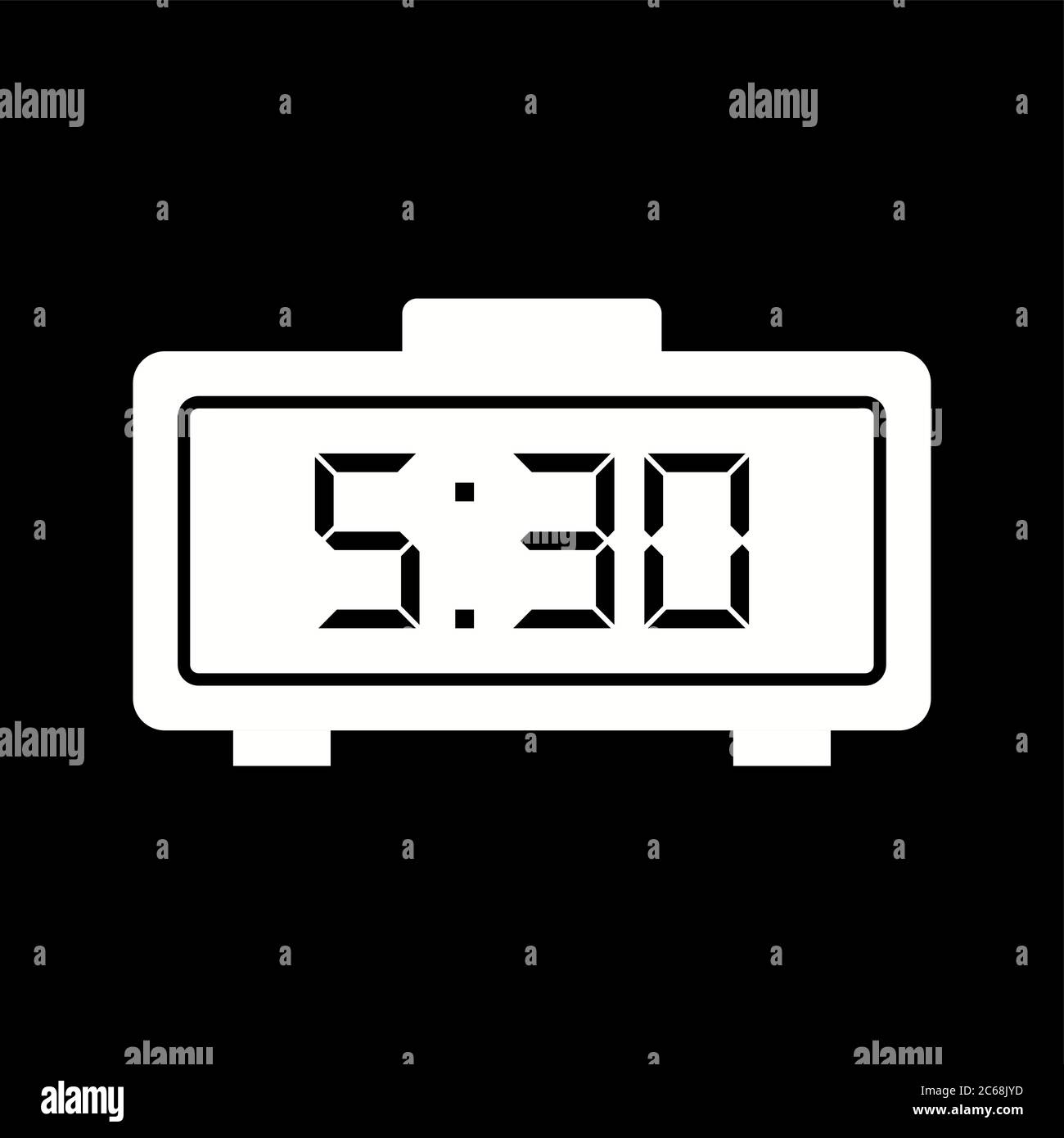 Unique Digital Clock Glyph Vector Icon Stock Vector Image & Art - Alamy
