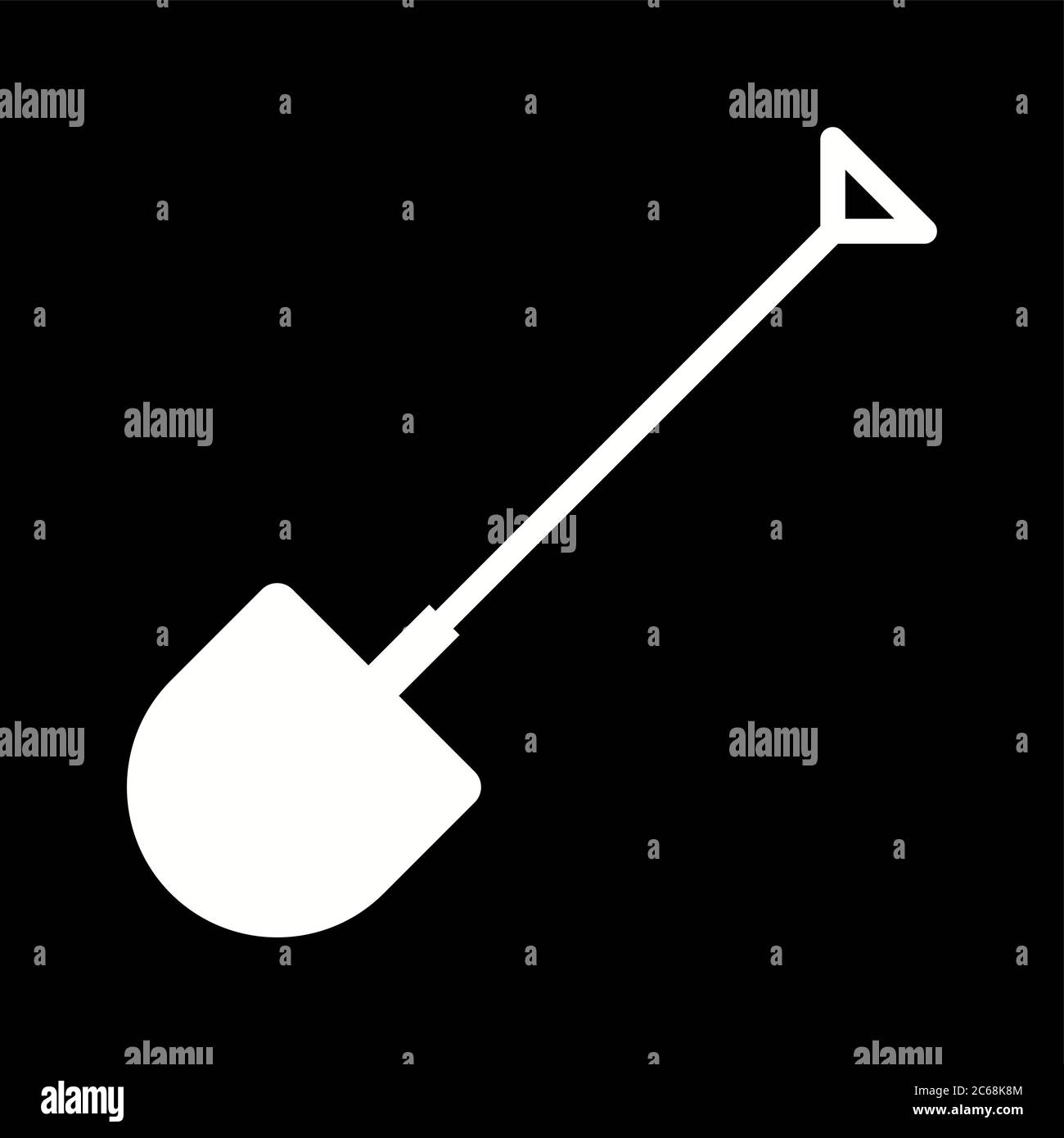 Unique Shovel Vector Glyph Icon Stock Vector