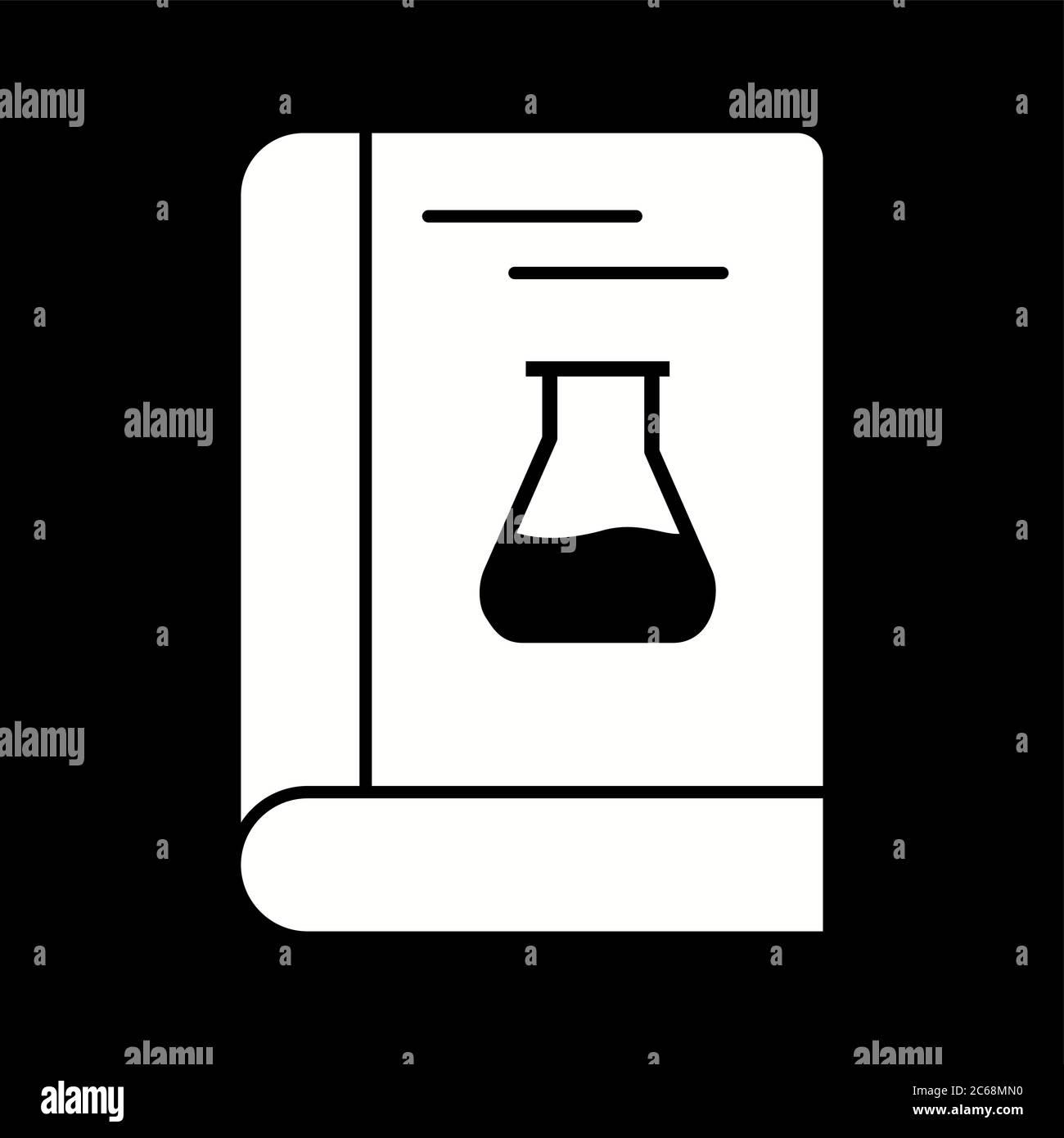 Unique Chemistry Book Vector Glyph Icon Stock Vector