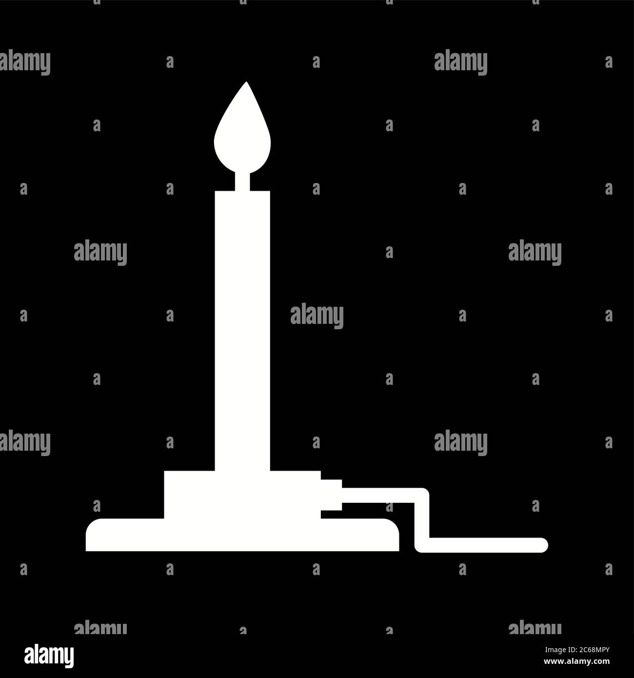 Unique Bunsen Burner Vector Glyph Icon Stock Vector