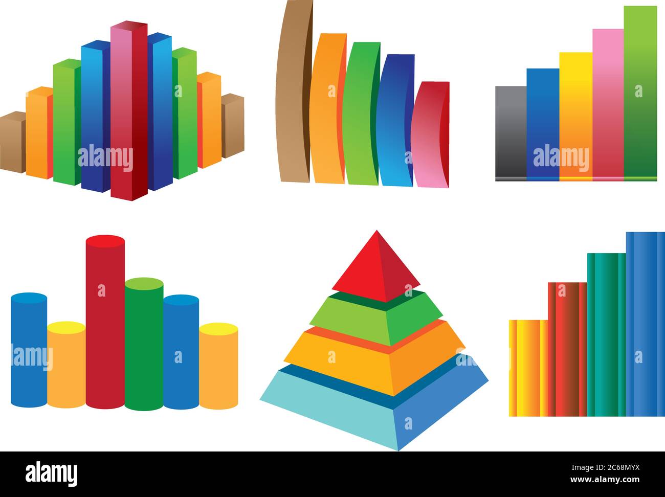 Vector 3D colorful stock chart collection Stock Vector Image & Art - Alamy