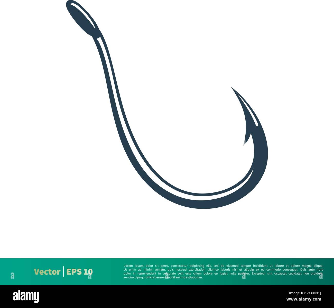 Fishhook, Bait Icon Vector Logo Template Illustration Design. Editable Vector EPS 10. Stock Vector