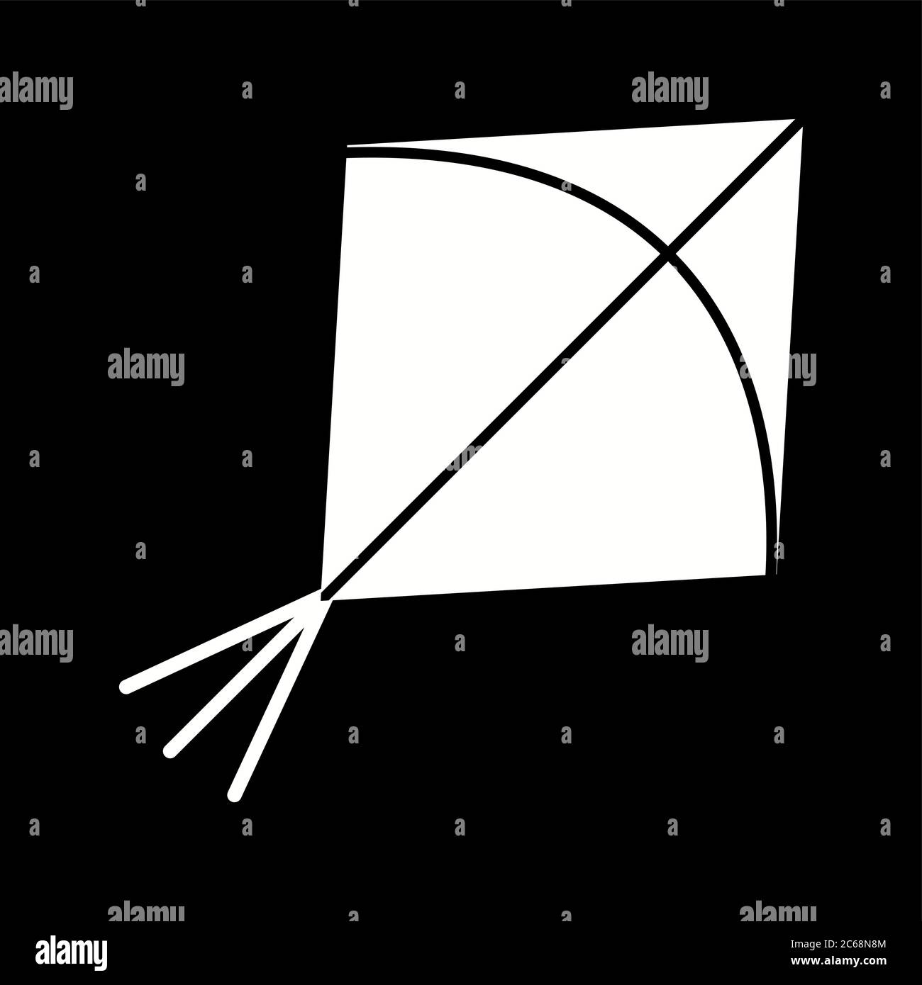 Unique Kite Vector Glyph Icon Stock Vector