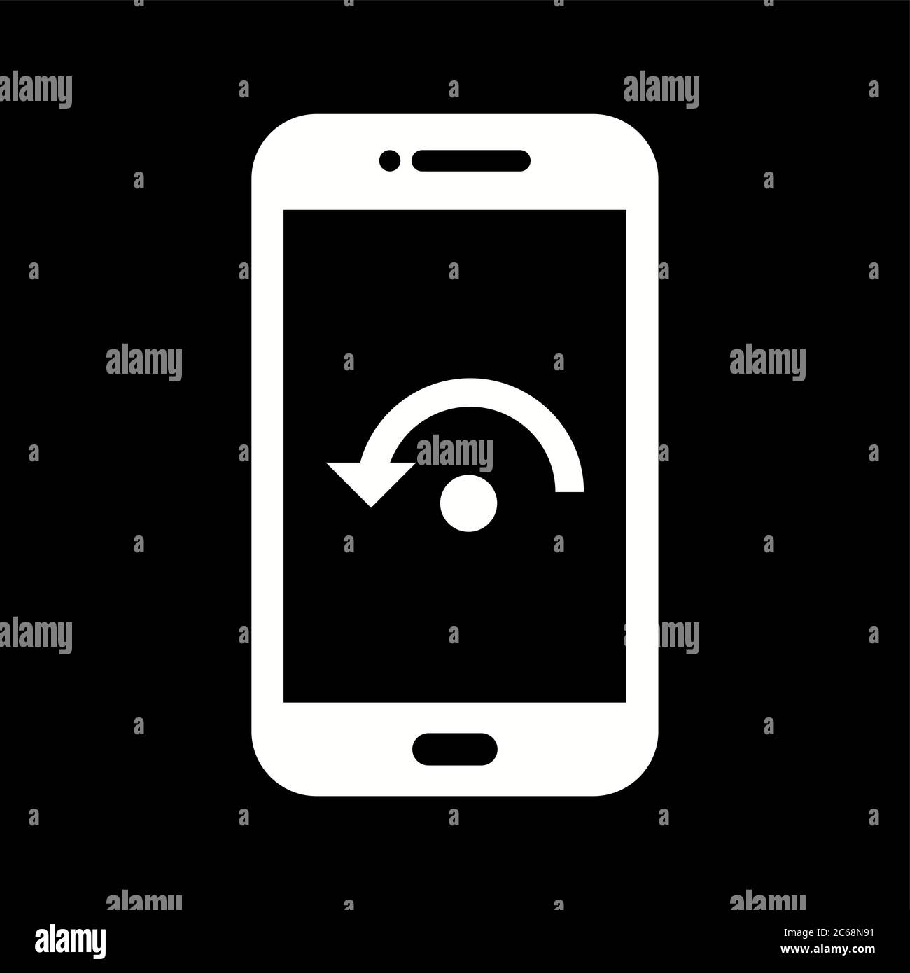 Unique Restart Phone Vector Glyph Icon Stock Vector