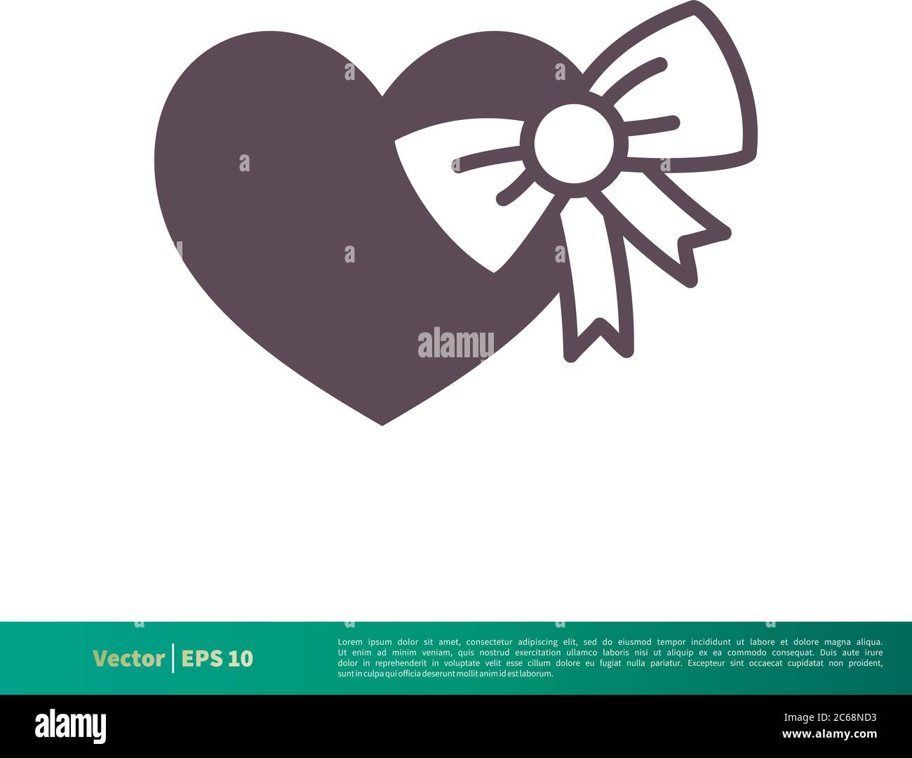 Gift Love Icon Vector Logo Template Illustration Design. Editable Vector EPS 10. Stock Vector