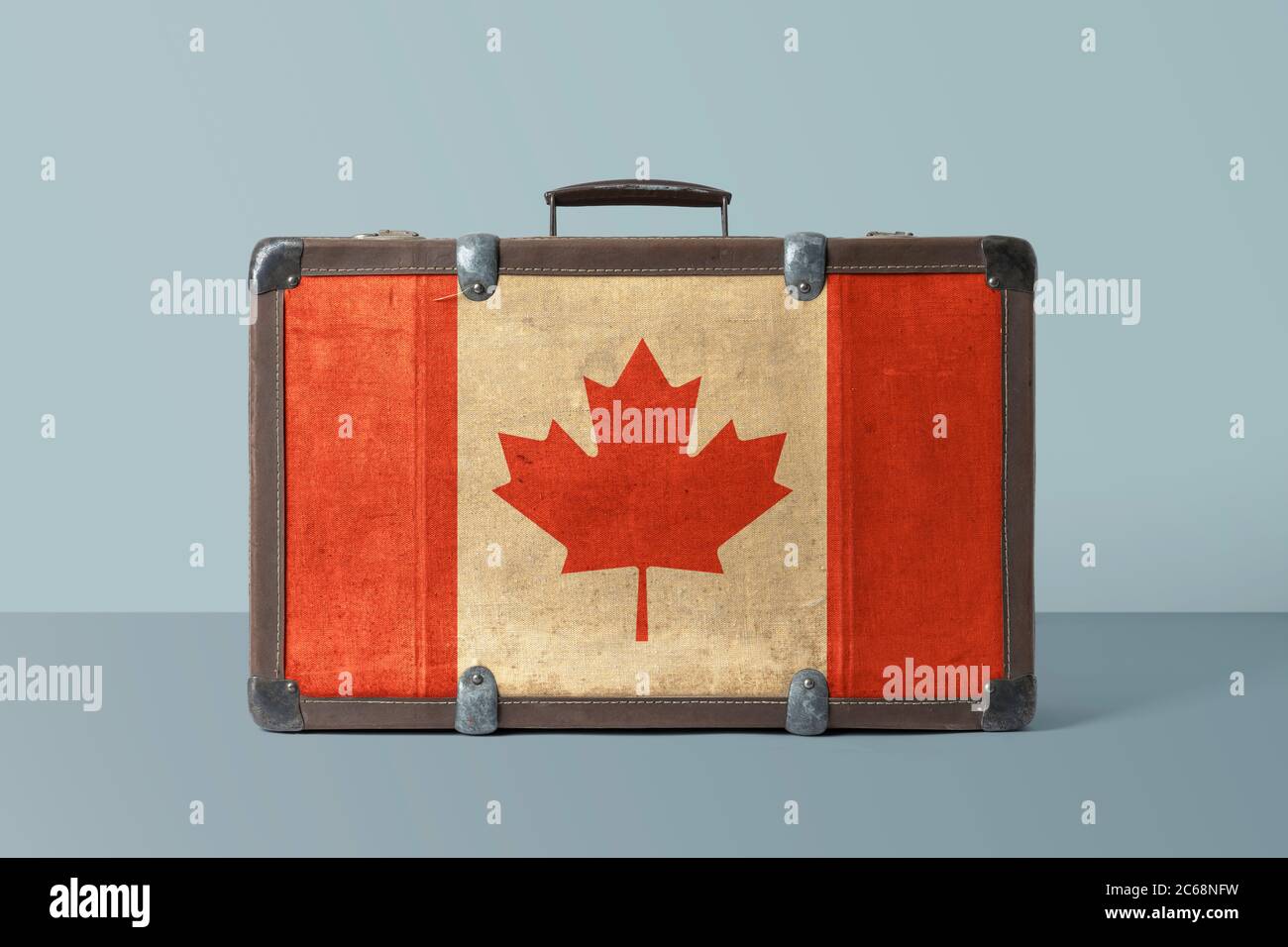 Vintage Canadian Flag Canada Suitcase Bag ID Luggage Tag Set