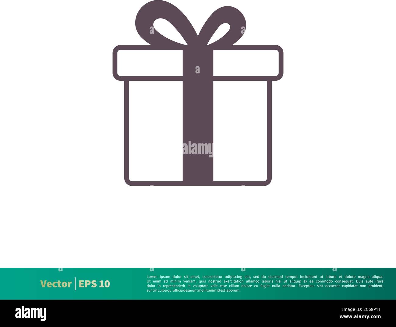 Gift Box Icon Vector Logo Template Illustration Design. Editable Vector EPS 10. Stock Vector