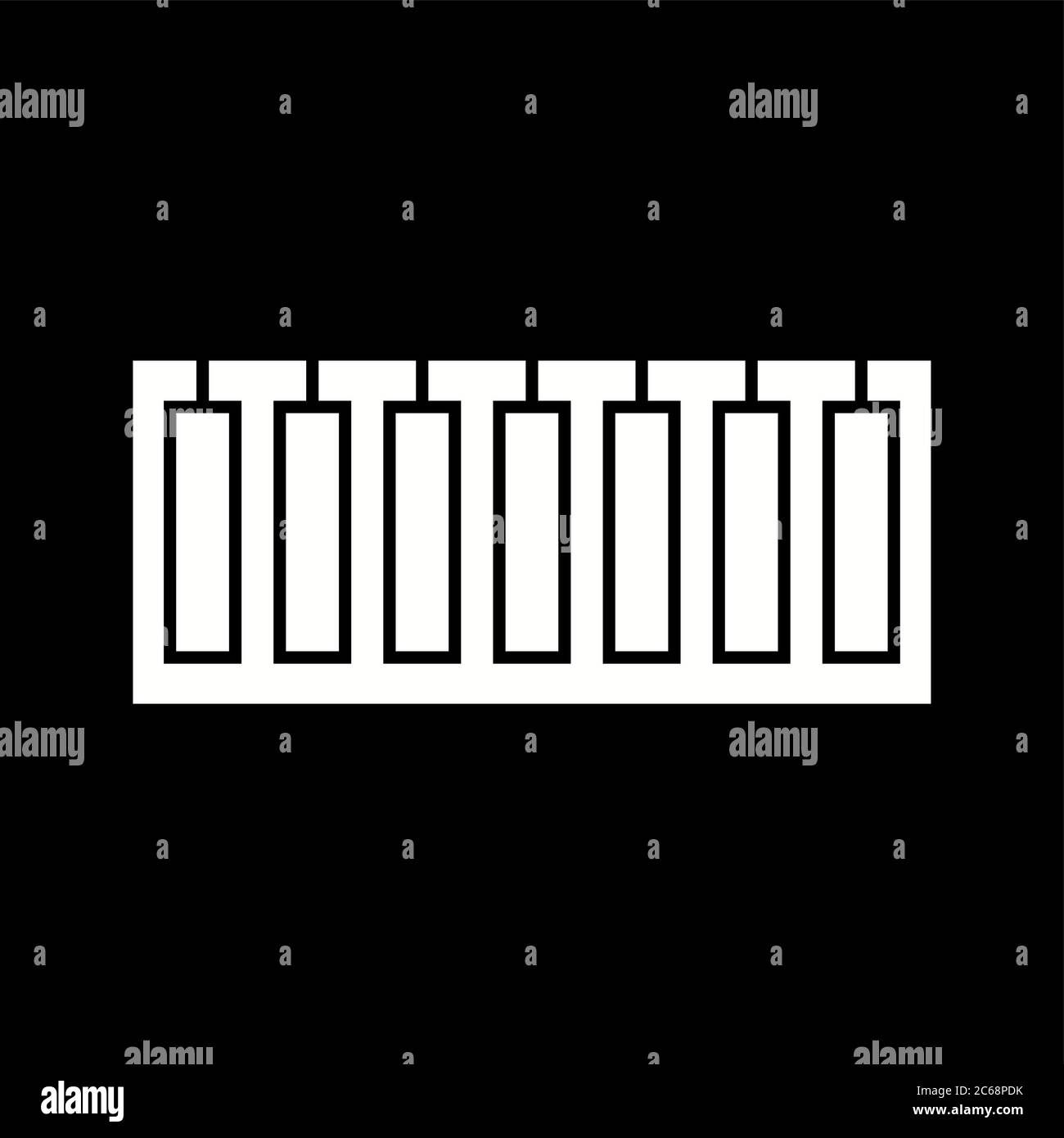 Unique Piano Keys Vector Glyph Icon Stock Vector