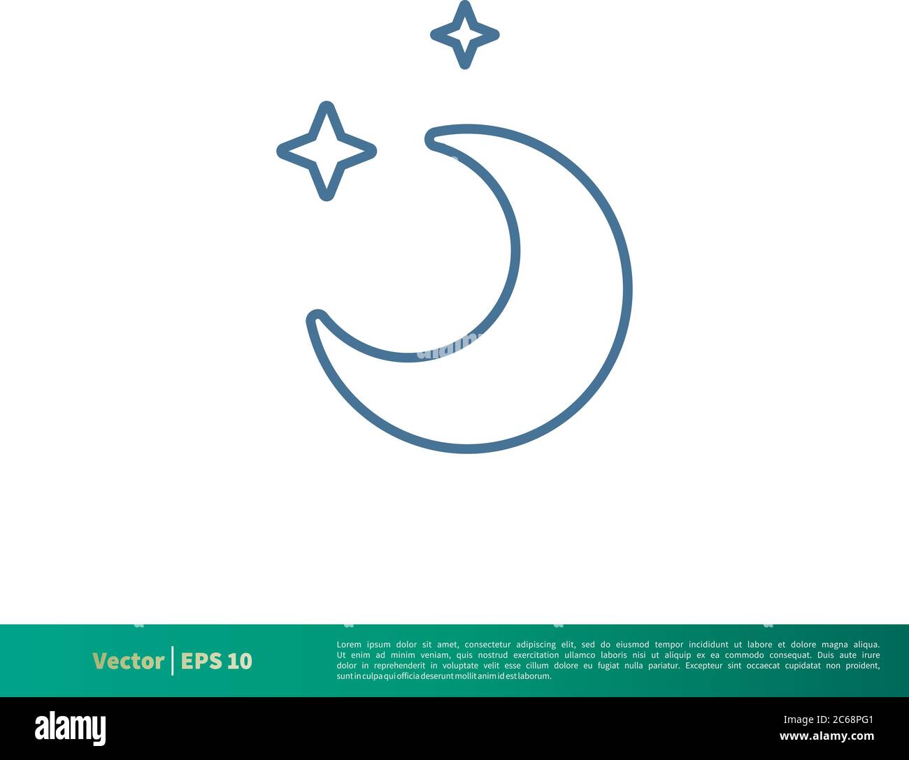 Moon and Star Icon Vector Logo Template Illustration Design. Editable Vector EPS 10. Stock Vector