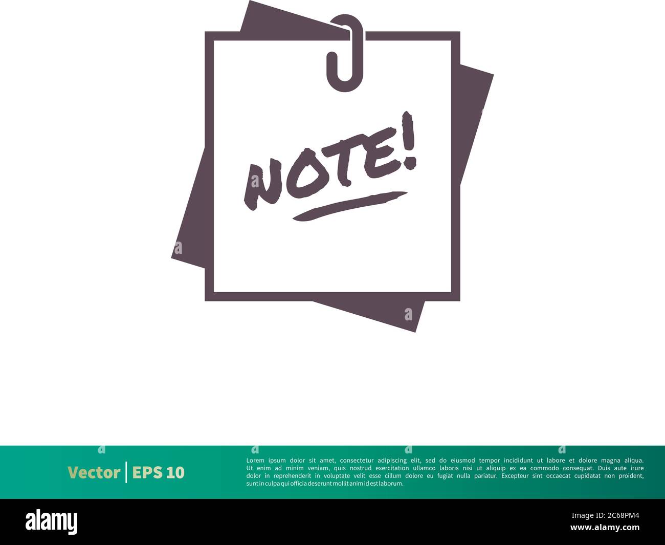 Note Paper Icon Vector Logo Template Illustration Design. Editable ...