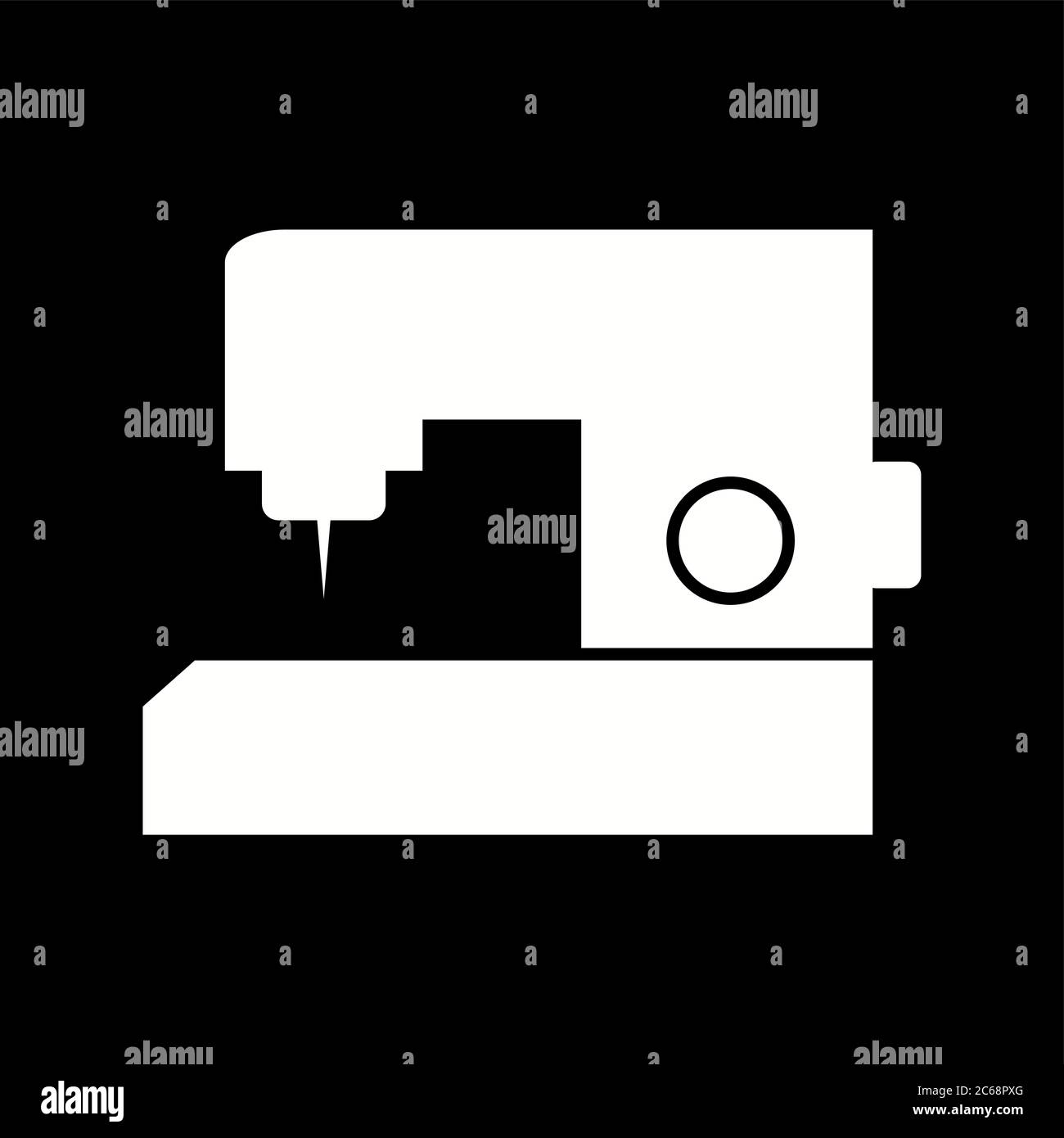 Unique Sewing Machine Vector Glyph Icon Stock Vector