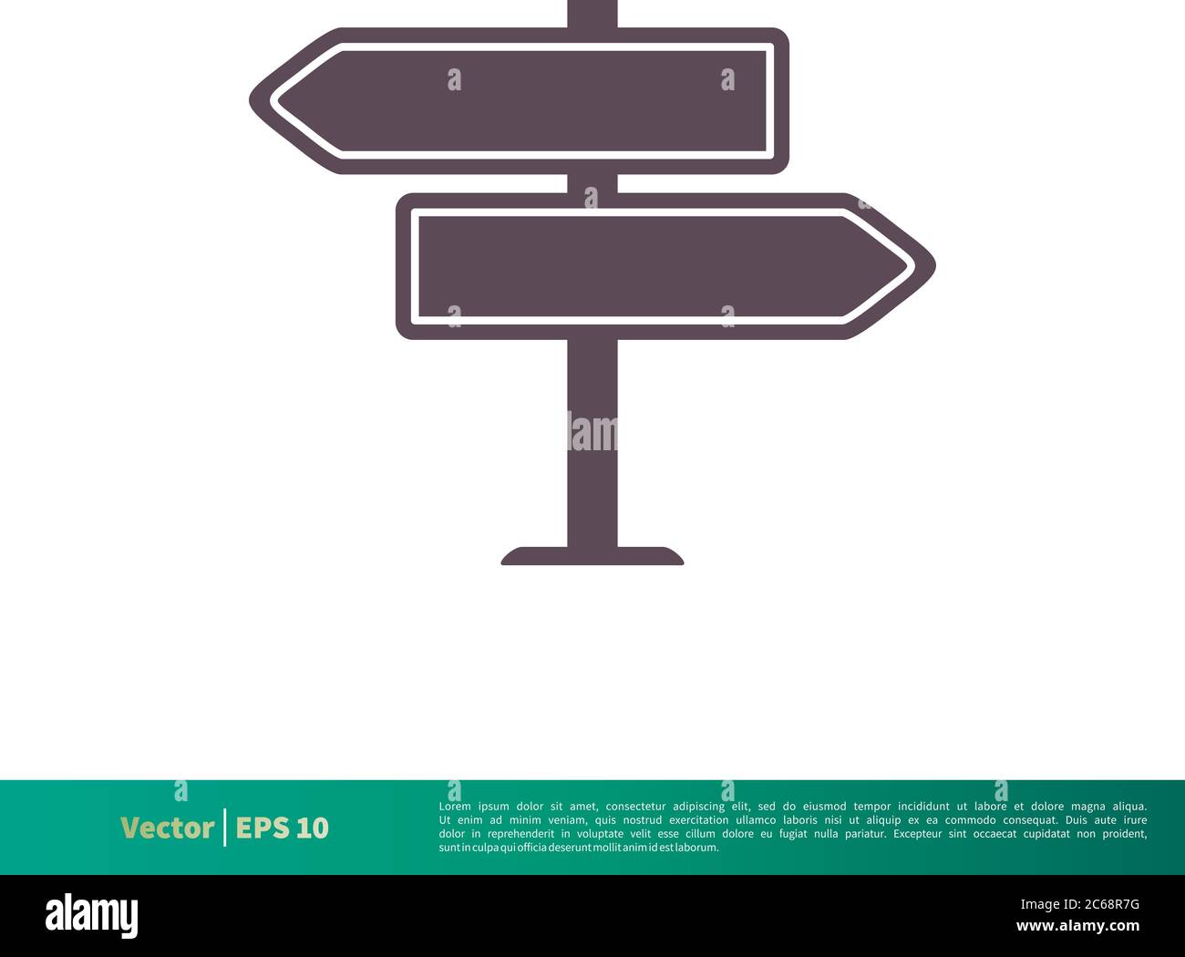 Empty Street Sign Board Icon Vector Logo Template Illustration Design ...