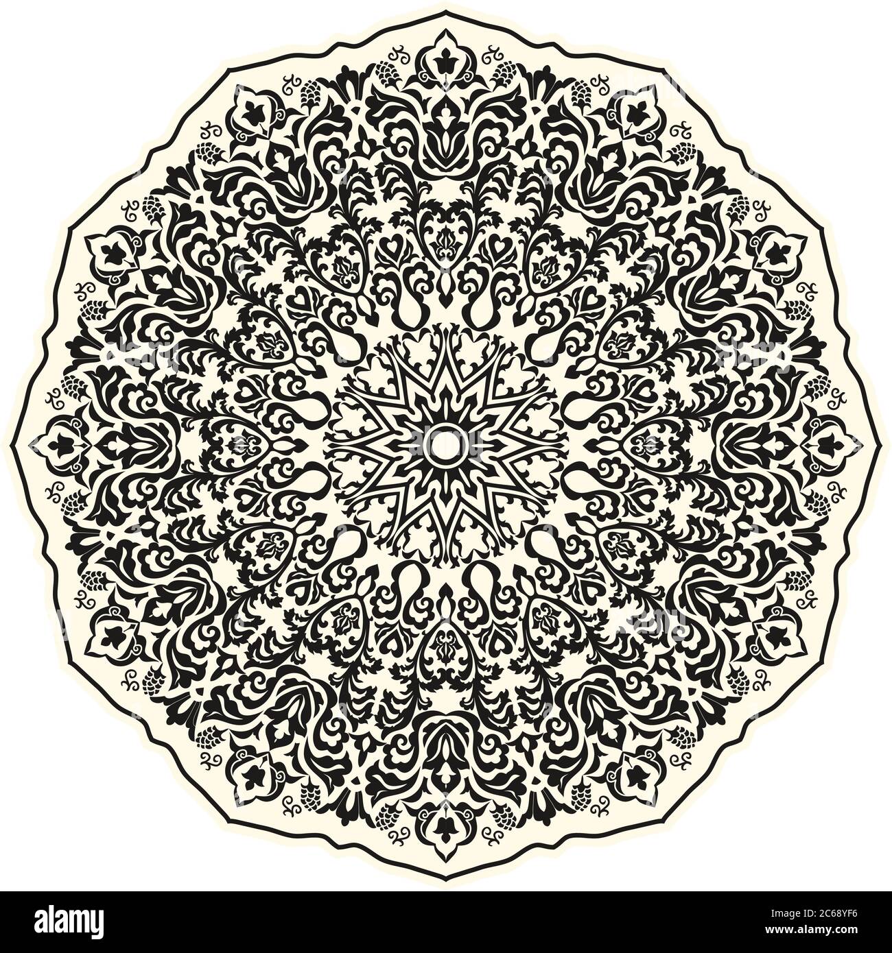 Flower Mandalas. Vintage decorative elements. Oriental pattern illustration. Islam, Arabic, Indian, turkish, pakistan, chinese, ottoman motifs. Stock Vector