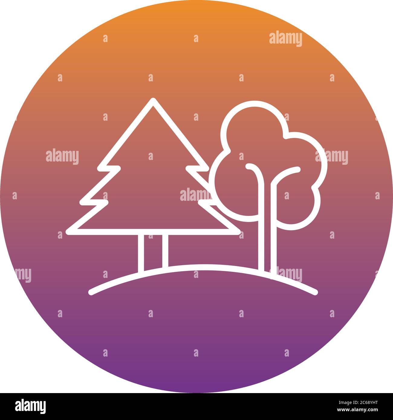 trees forest plants nature scene vector illustration design Stock Vector