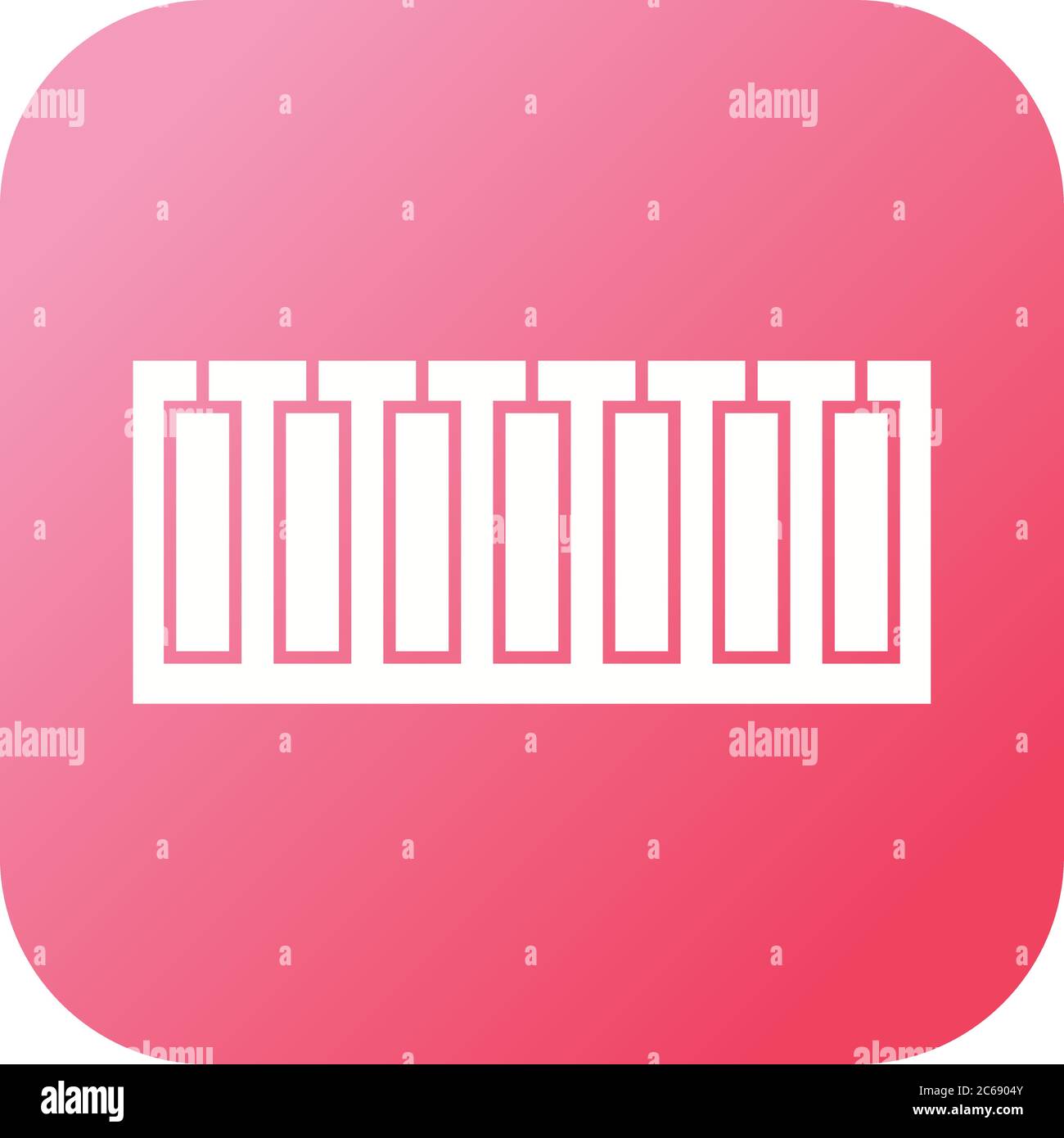 Unique Piano Keys Vector Glyph Icon Stock Vector