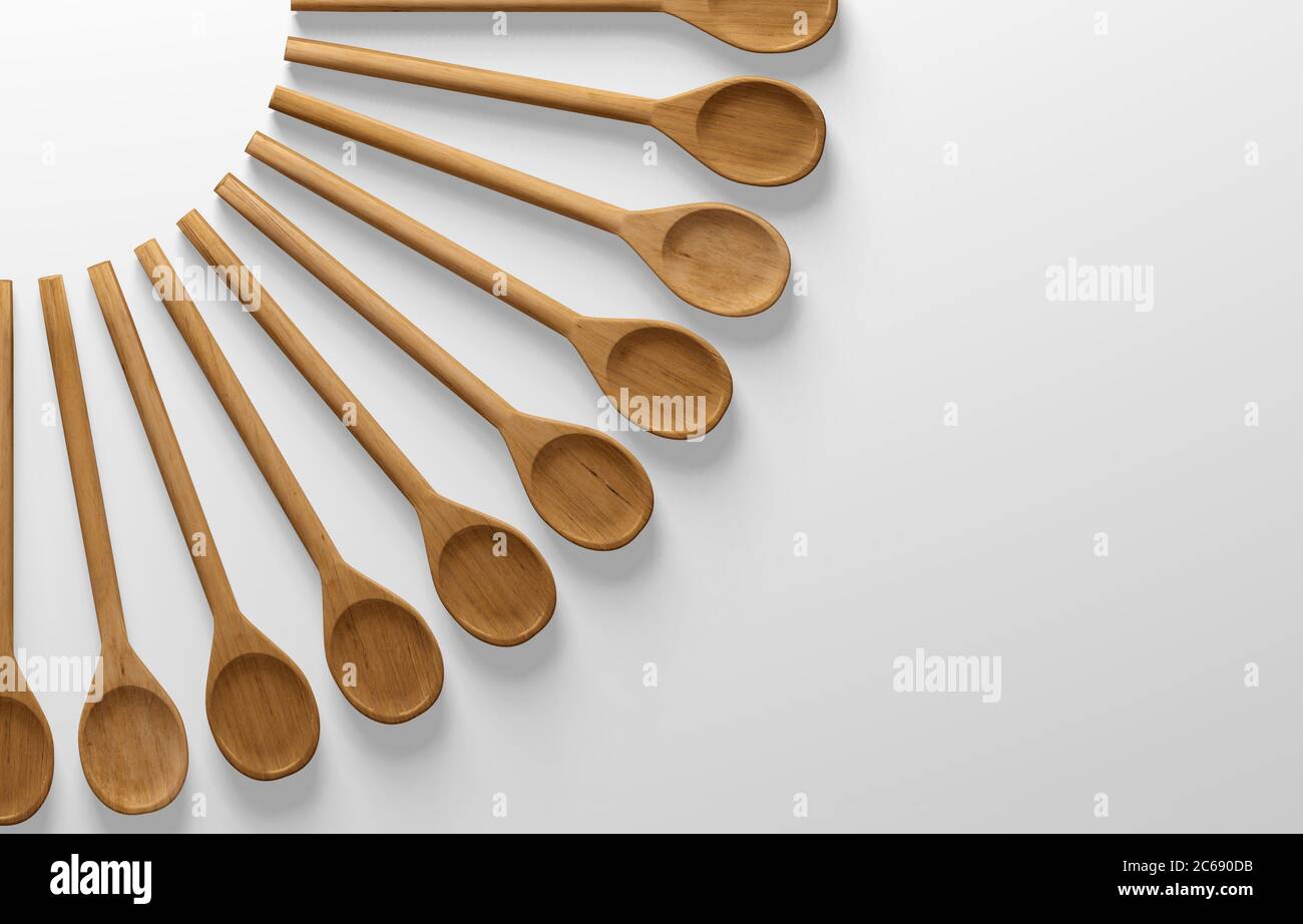 Wooden Cooking Spoons Isolated Stock Photo Alamy