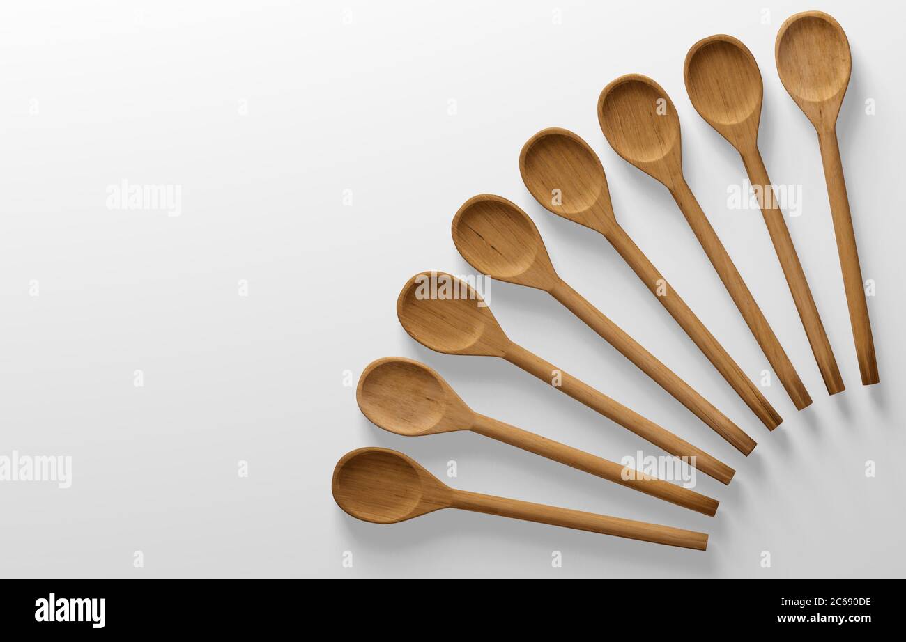 Wooden Cooking Spoons Isolated Stock Photo Alamy