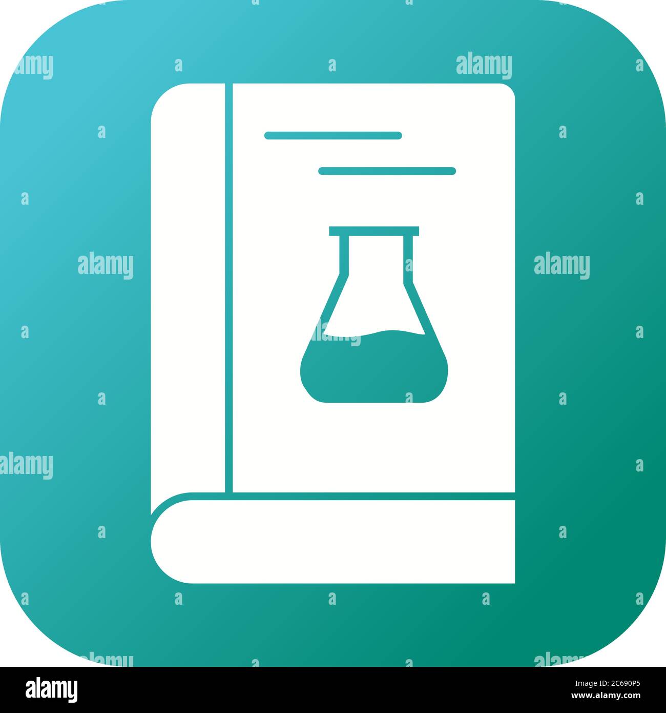 Unique Chemistry Book Vector Glyph Icon Stock Vector