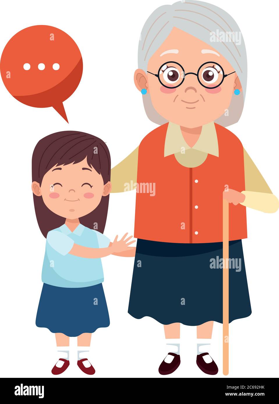 cute happy grandmother with granddaughter characters vector illustration  design Stock Vector Image & Art - Alamy