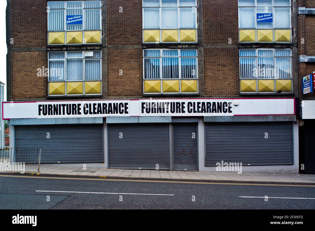 Furniture Clearance Store, South Shields, Tyneside, England Stock Photo