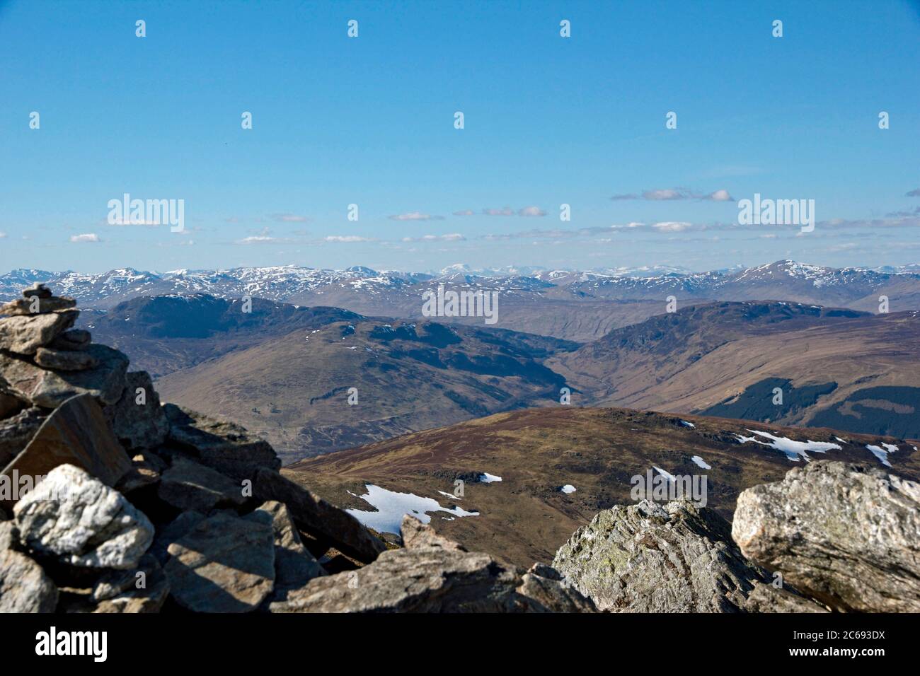 View from Ben More in the Trossach national park, of the surrounding Highlands scnery, Scotland Stock Photo