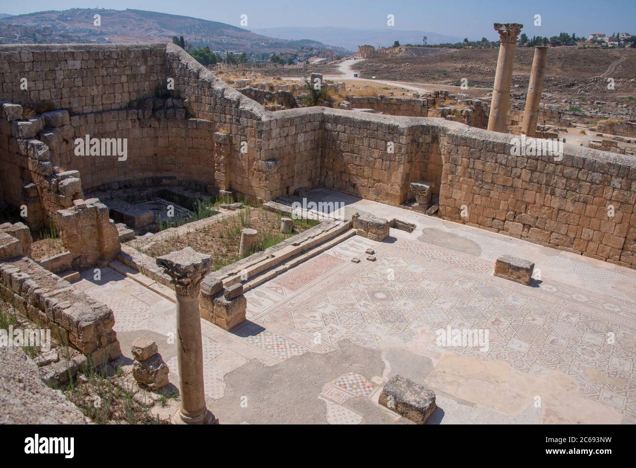 Asia, Middle East, Jordan, Jerash Archeological City, The Church of Saints Cosmas and Damianus Stock Photo