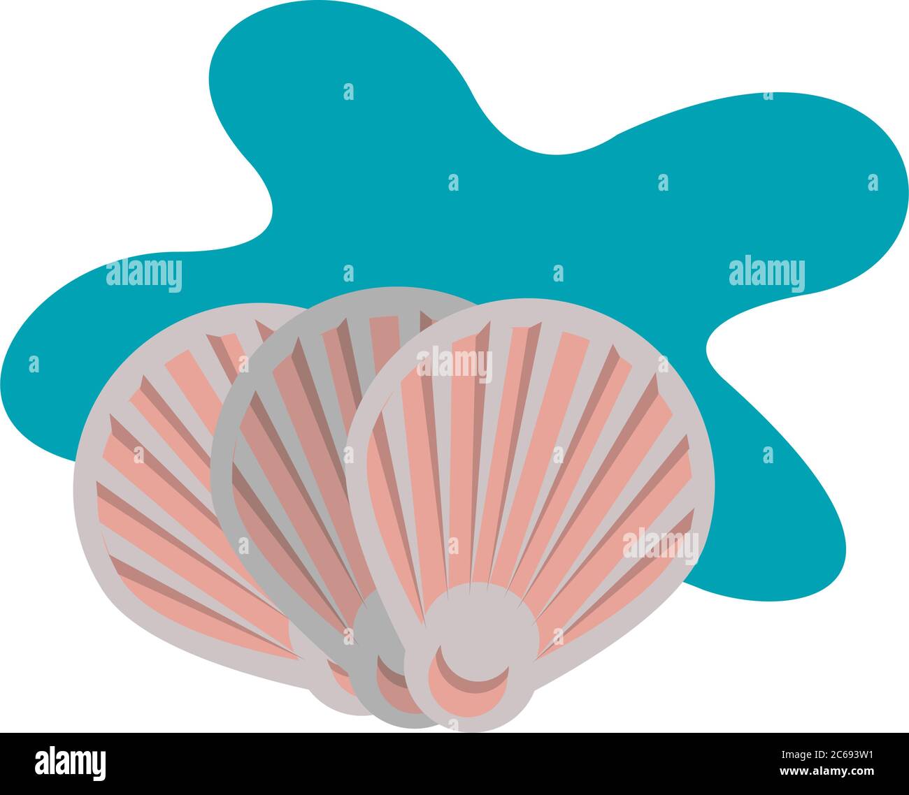 shell sea animal line and fill style icon vector illustration design ...
