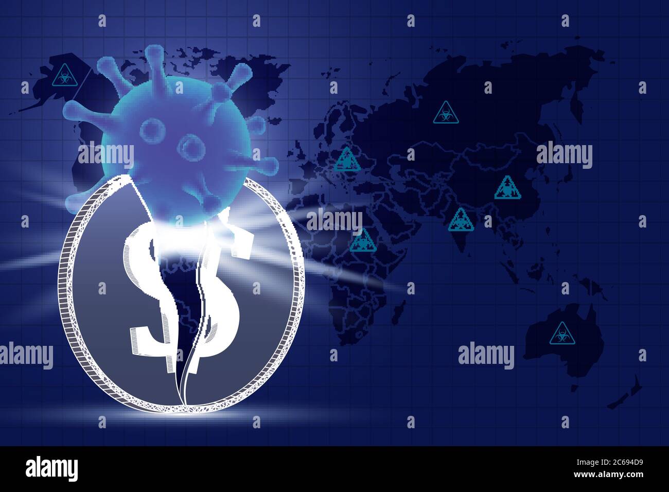 Coronavirus financial crisis, vector poster, banner template Stock ...
