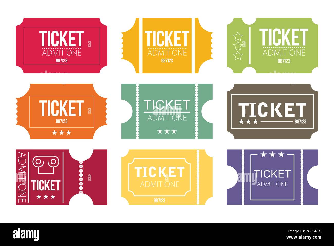 Tickets icon. Flat design. Vector illustration Stock Vector