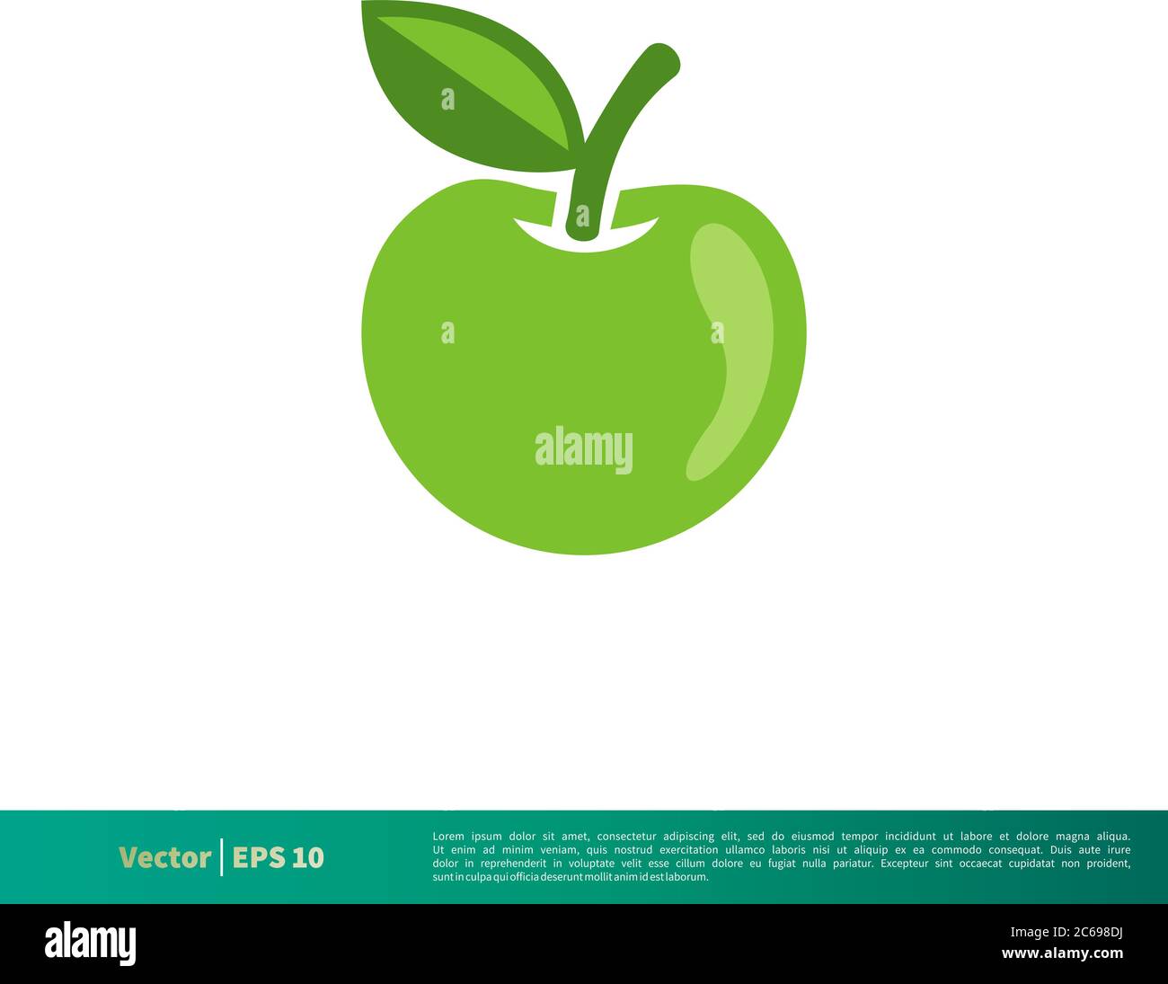 Green Apple Fruit Icon Vector Logo Template Illustration Design