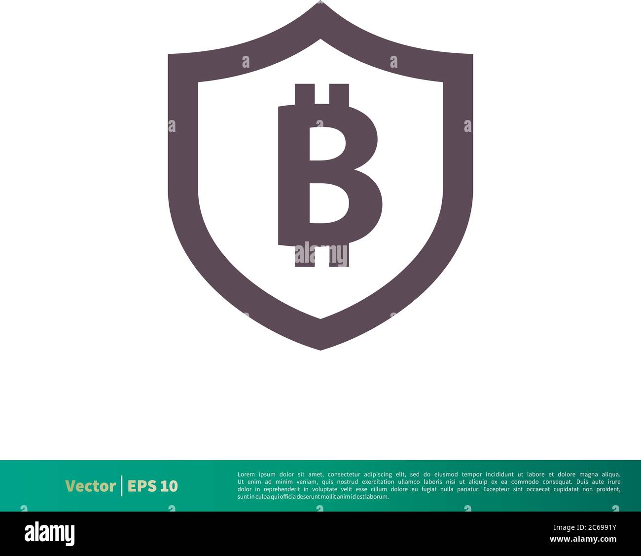 Bitcoin Money Shield Icon Vector Logo Template Illustration Design. Editable Vector EPS 10. Stock Vector