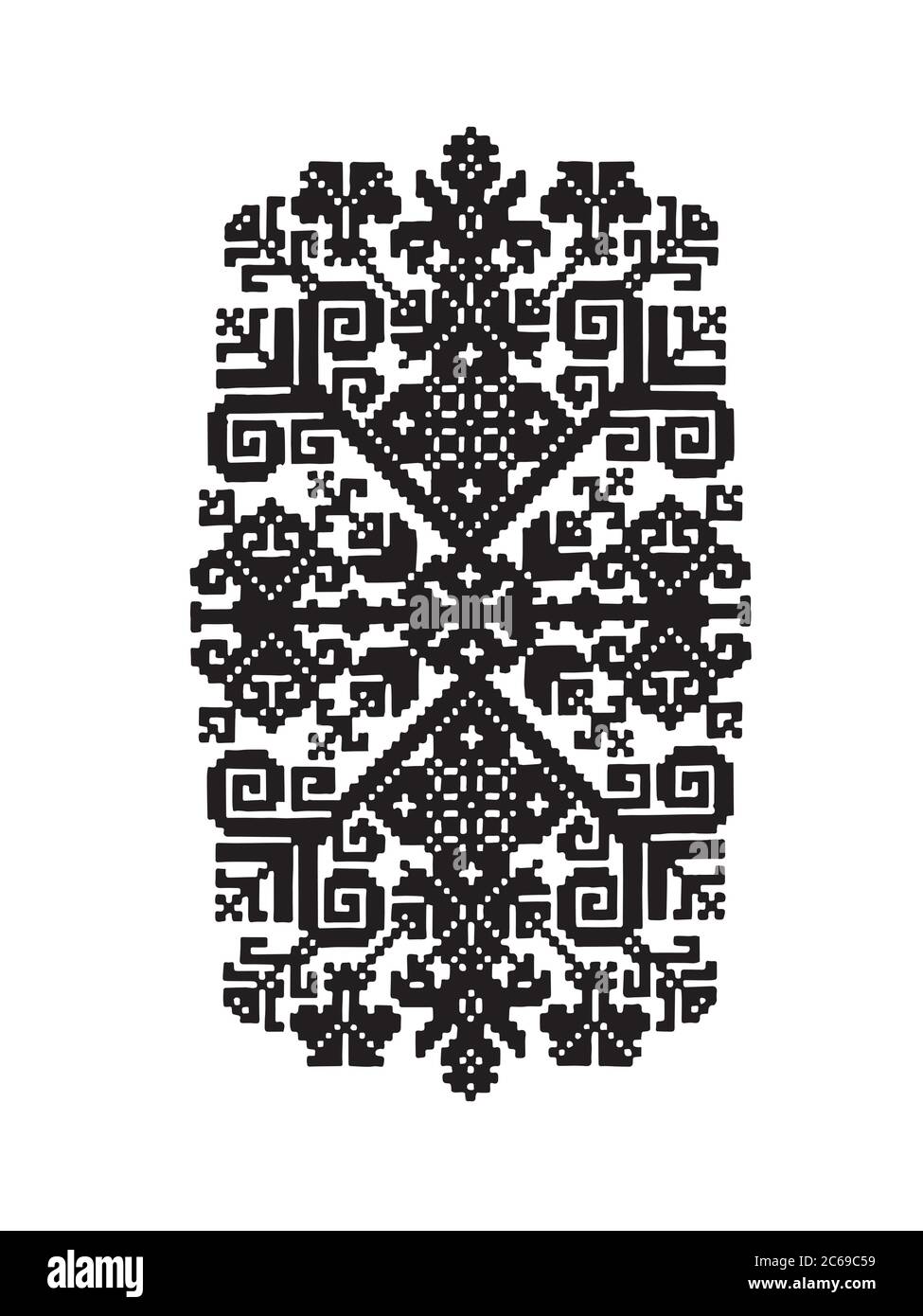 Traditional Latvian Sign Ornament. Black on White Vector Design. Baltic Countries Tradition Stock Vector