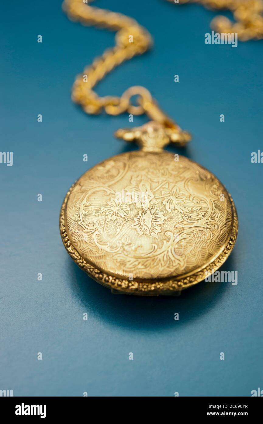 gold hunter case pocket watch Stock Photo Alamy
