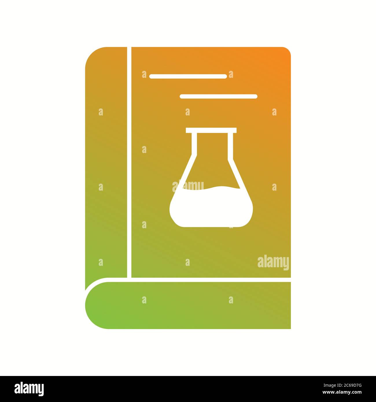 Unique Chemistry Book Vector Glyph Icon Stock Vector