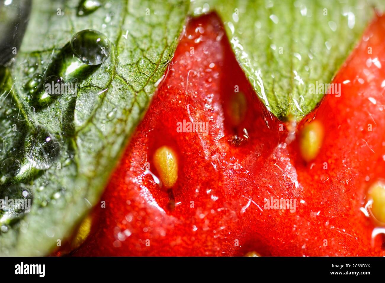 Ultra macro photo of a fresh Australian Strawberry Stock Photo - Alamy