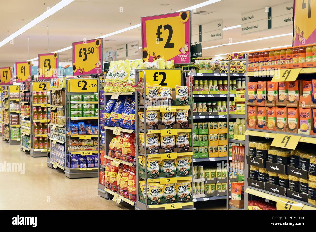 Shelves at Morrisons Supermarket UK Stock Photo Alamy
