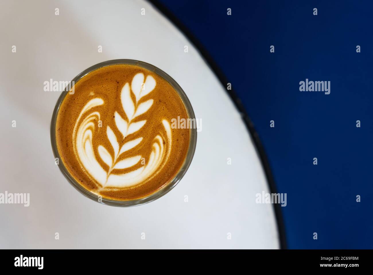 A perfectly made cappuccino from a speciality café in Kuwait. Stock Photo