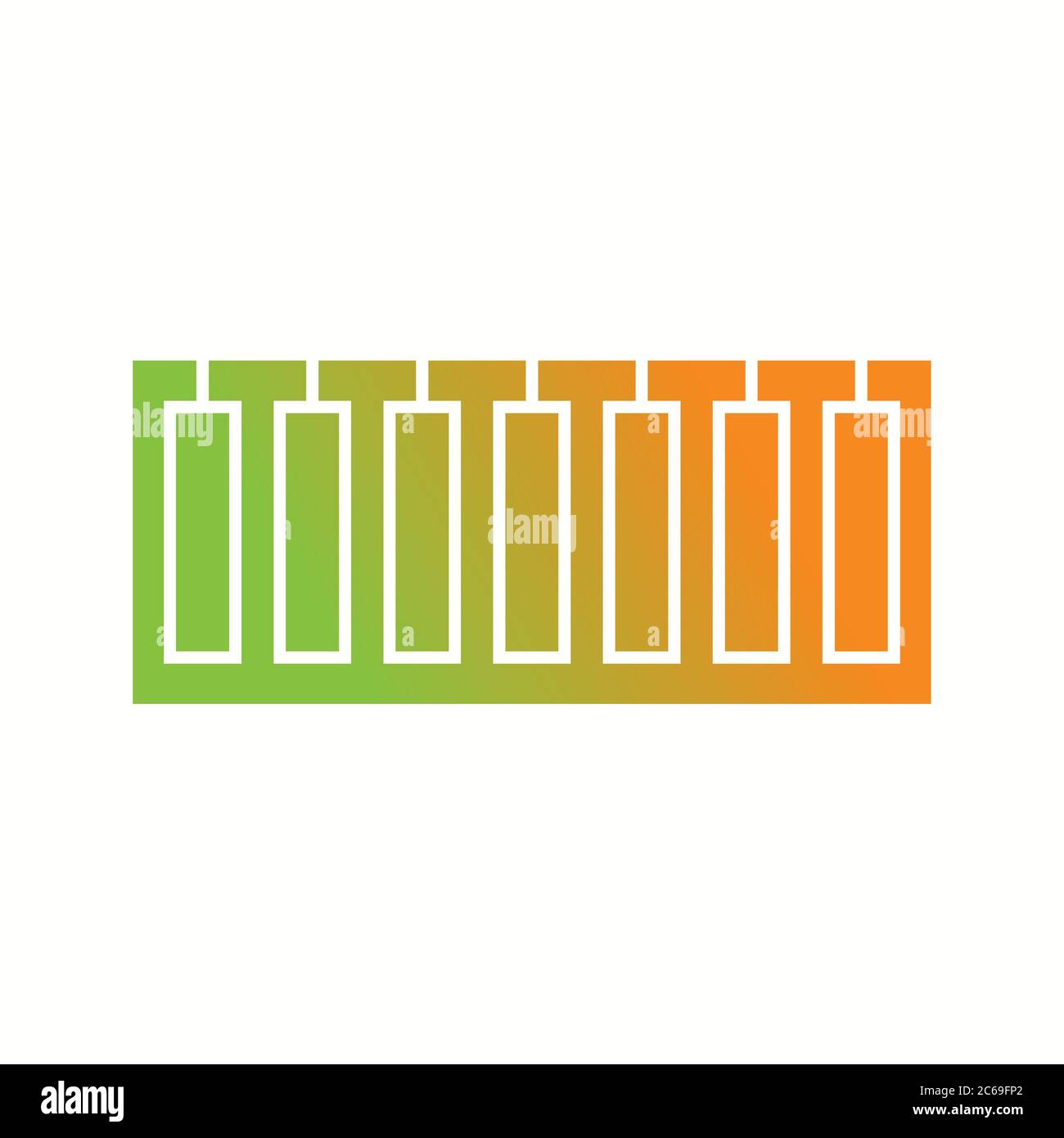 Unique Piano Keys Vector Glyph Icon Stock Vector