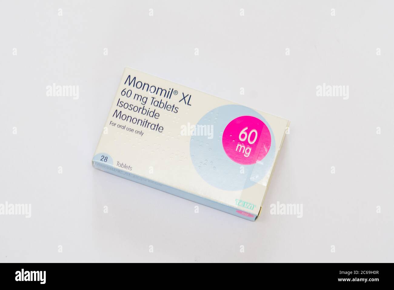 Monomil XL for the treatment of angina pain Stock Photo
