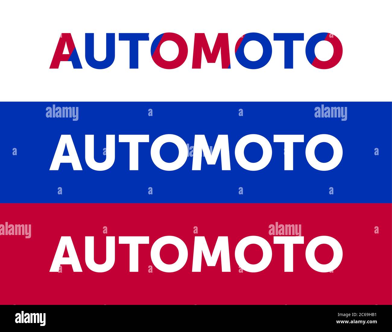 automoto logo. blue red white auto and moto logotype vector design. your brand name Stock Vector